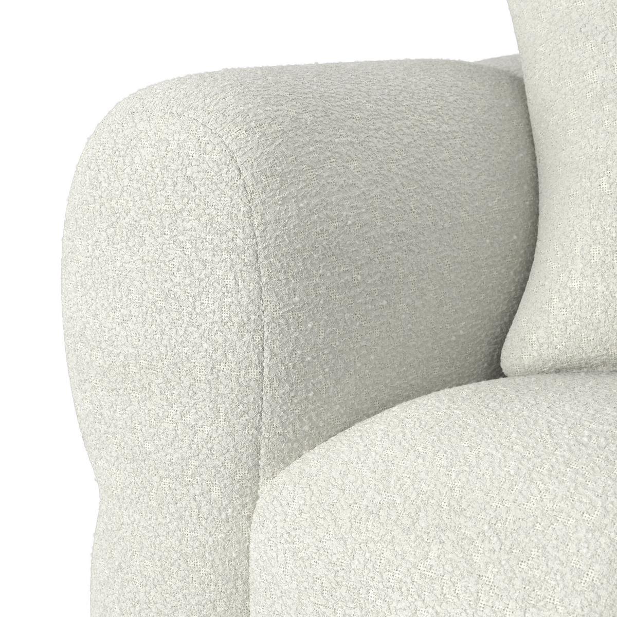 Pohovka MARIE, bílá žinylka, max. 360 kg - bílá/černá, Moderní, dřevo/textil (232/77/90cm) - Bessagi Home