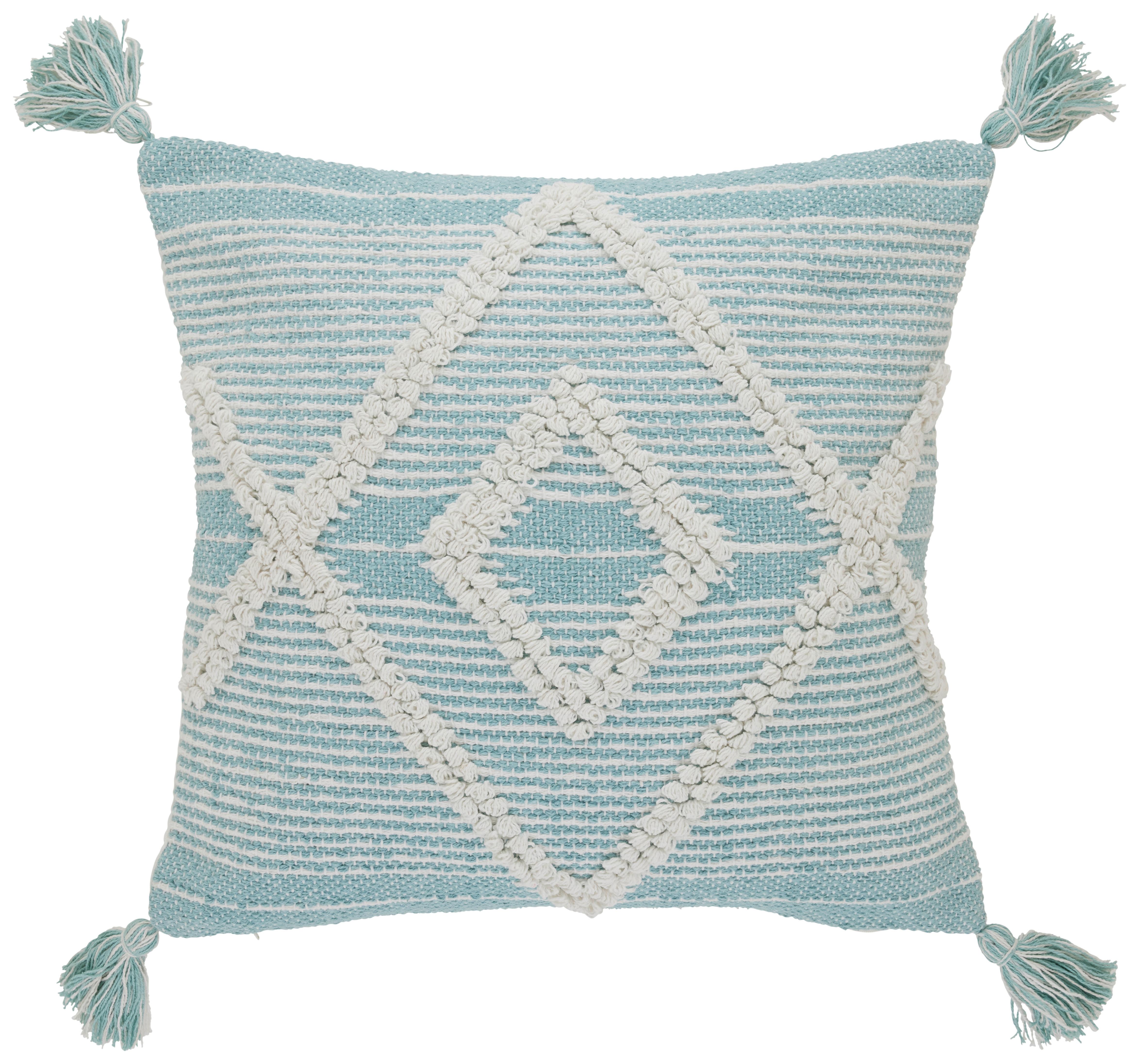 Dekoračný Vankúš Valeria, 45/45cm - modrá/biela, Štýlový, textil (45/45cm) - Premium Living