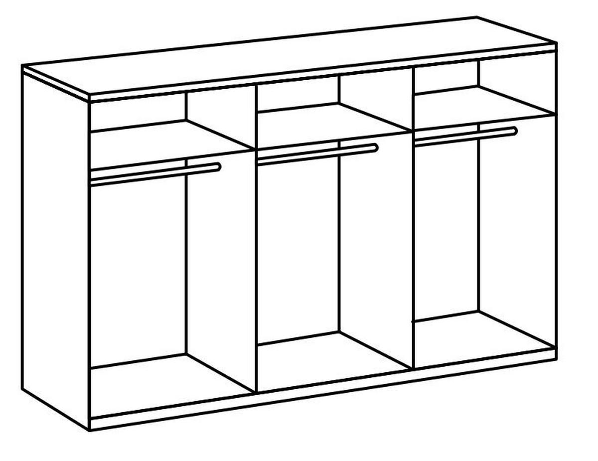 Drehtürenschrank Mit Spiegel B: 300 Cm Level, Weiß - Weiß, MODERN, Holzwerkstoff (300/216/58cm) - MID.YOU