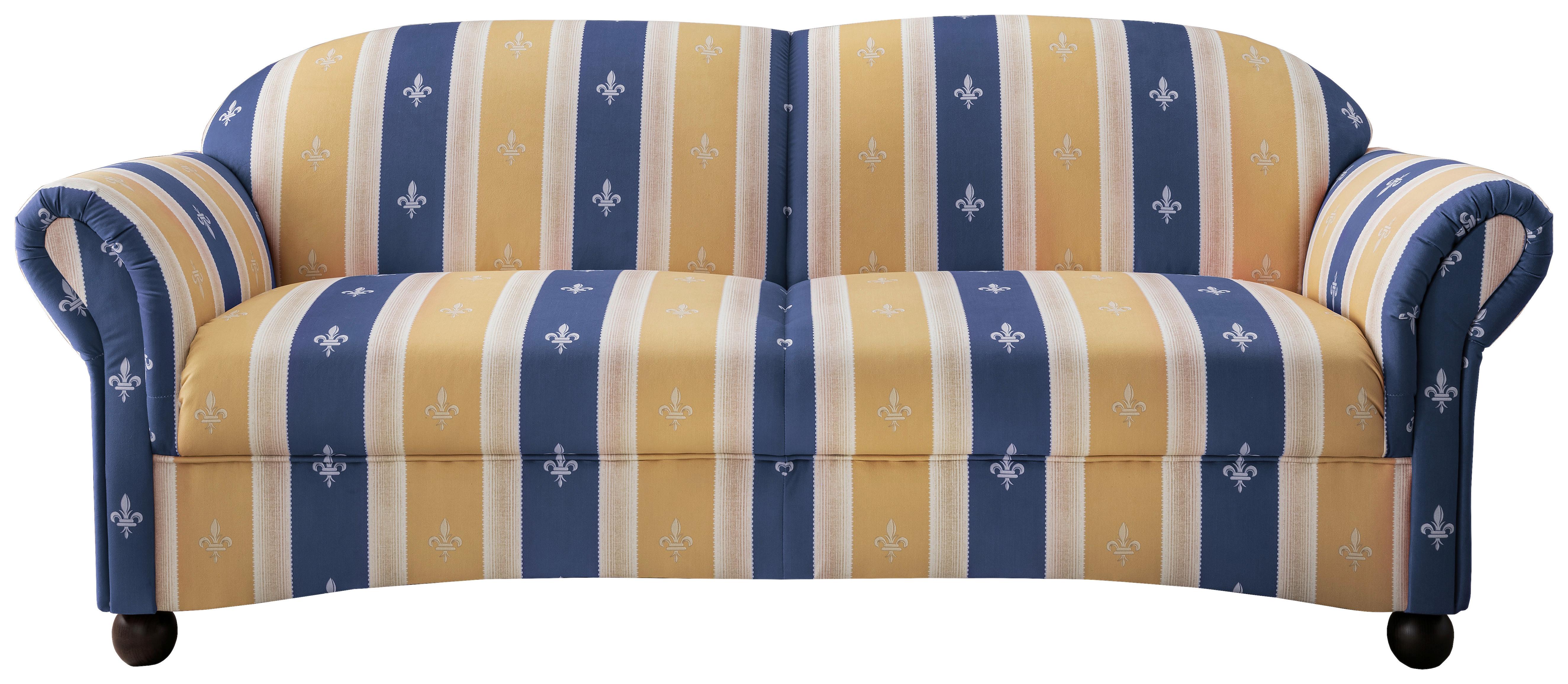 Sitzgarnitur Torello 3-Teilig Blau - Wengefarben/Blau, KONVENTIONELL, Textil (439/84/80cm) - Livetastic