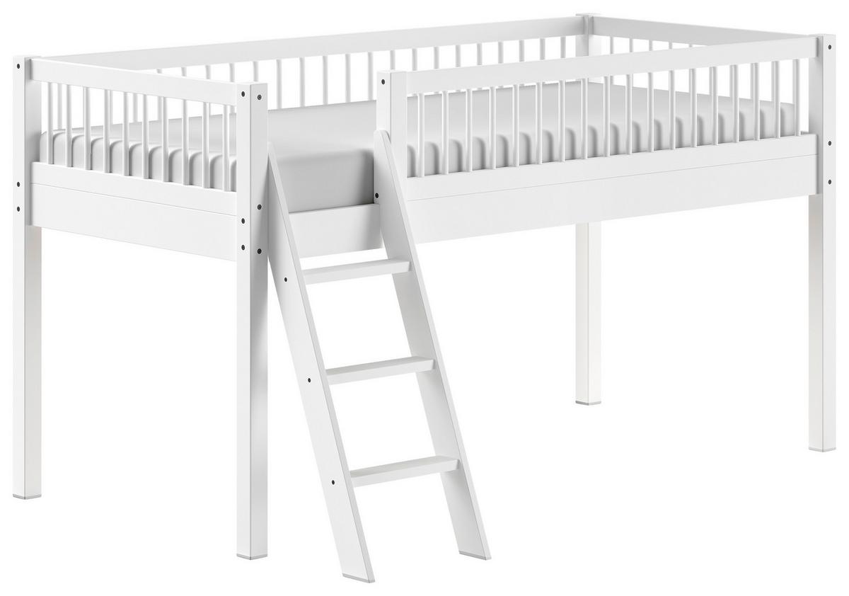 Hochbett Forrest - Weiß/Naturfarben, MODERN, Holz (90/200cm) - MID.YOU