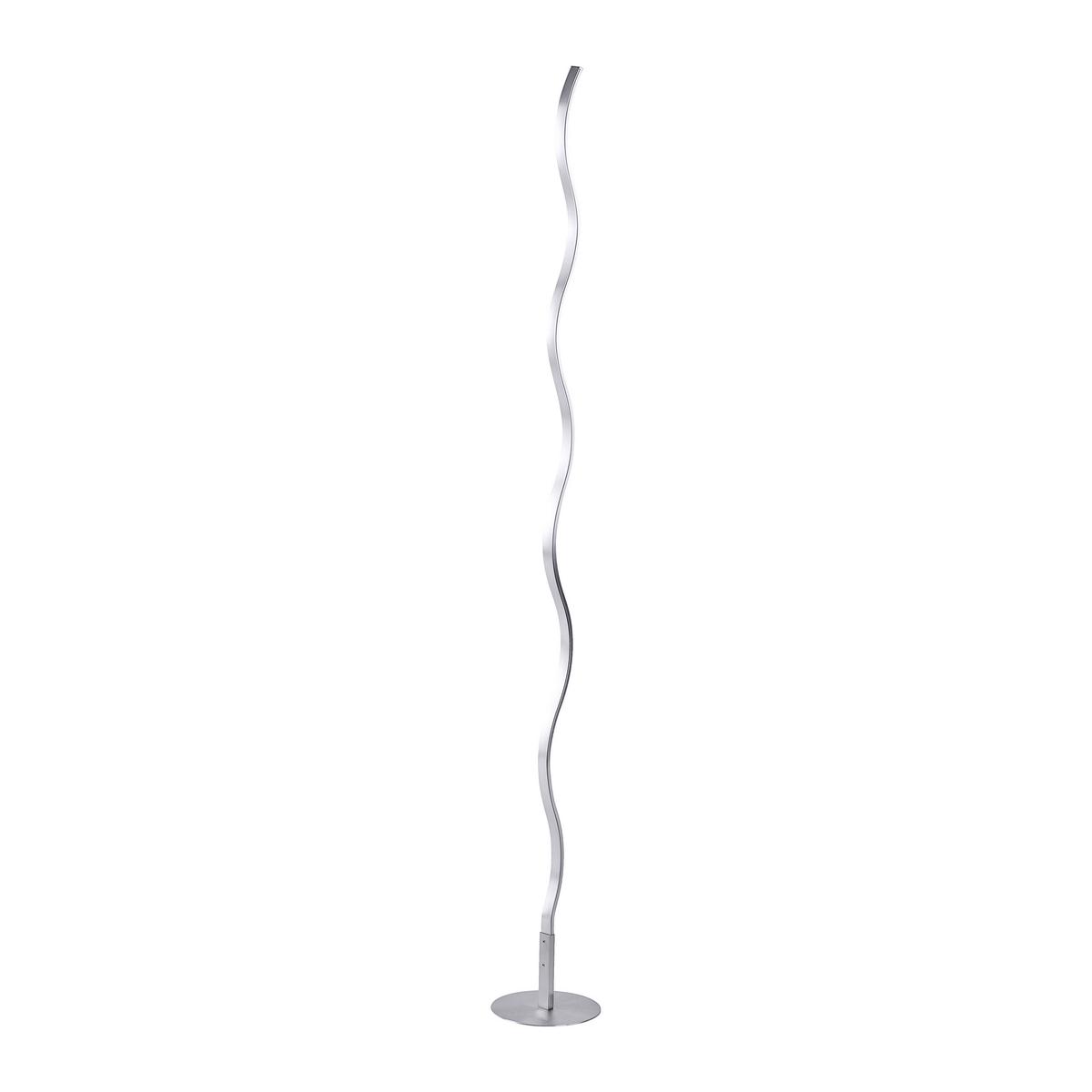 LED-Stehlampe Wave Silberfarben Länglich Wellen - Silberfarben, Design, Metall (14/14/120cm)