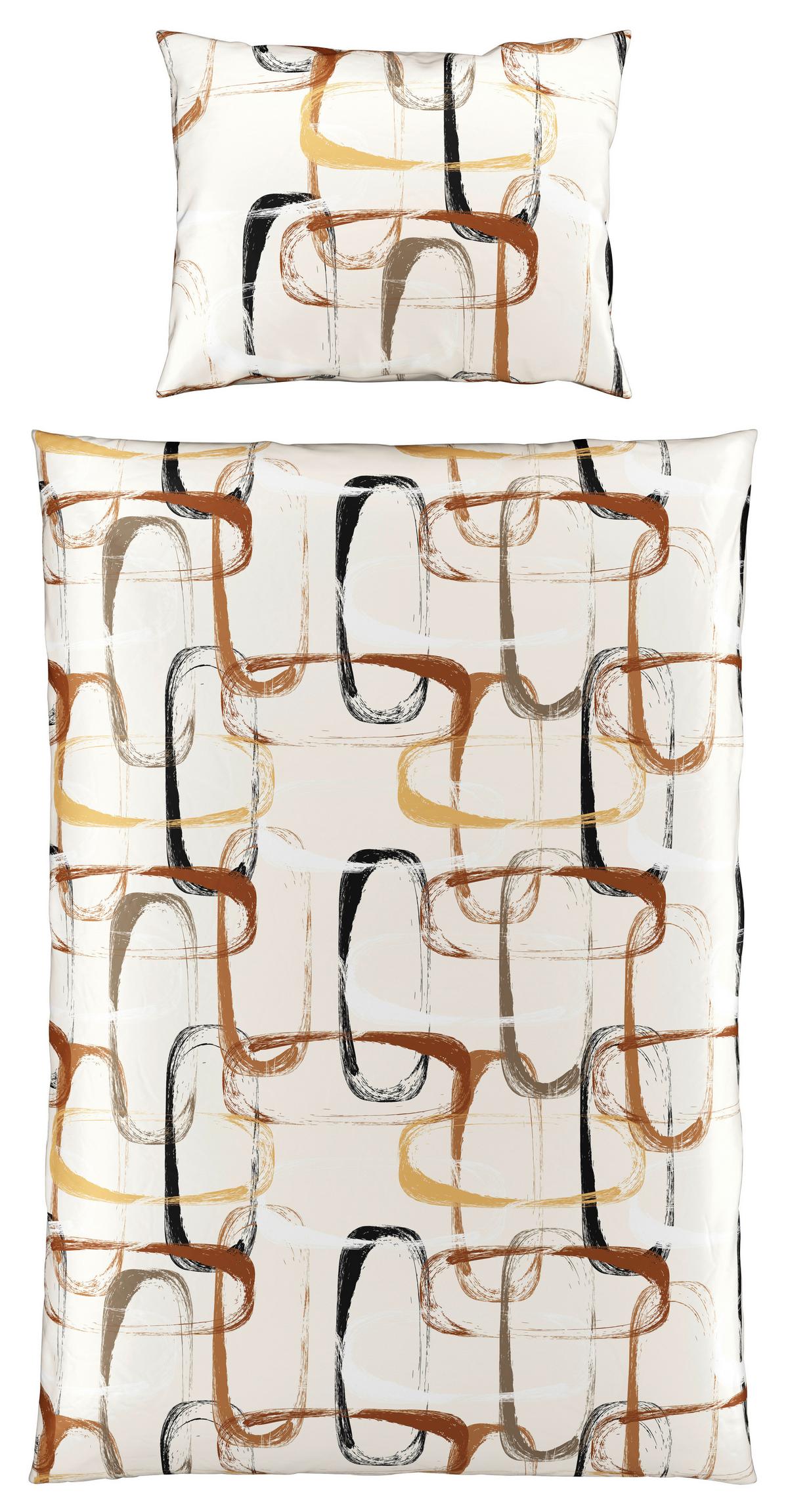 Bettwäsche 140x200 Cm Jule Satin, Braun - Braun, MODERN, Textil - Luca Bessoni