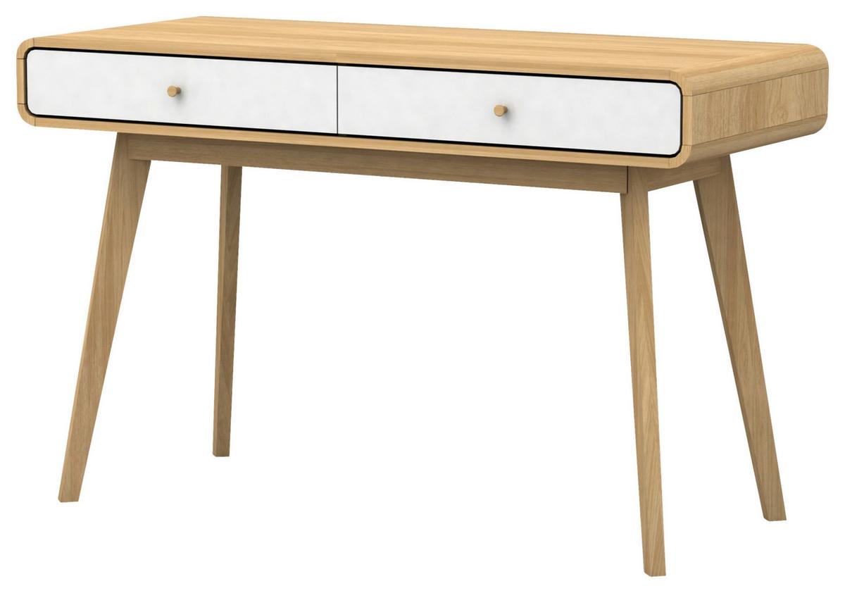 Schreibtisch Cassie Weiß/Eichefarben L: 120cm - Eichefarben/Weiß, Design, Holzwerkstoff (120/79/50cm) - MID.YOU