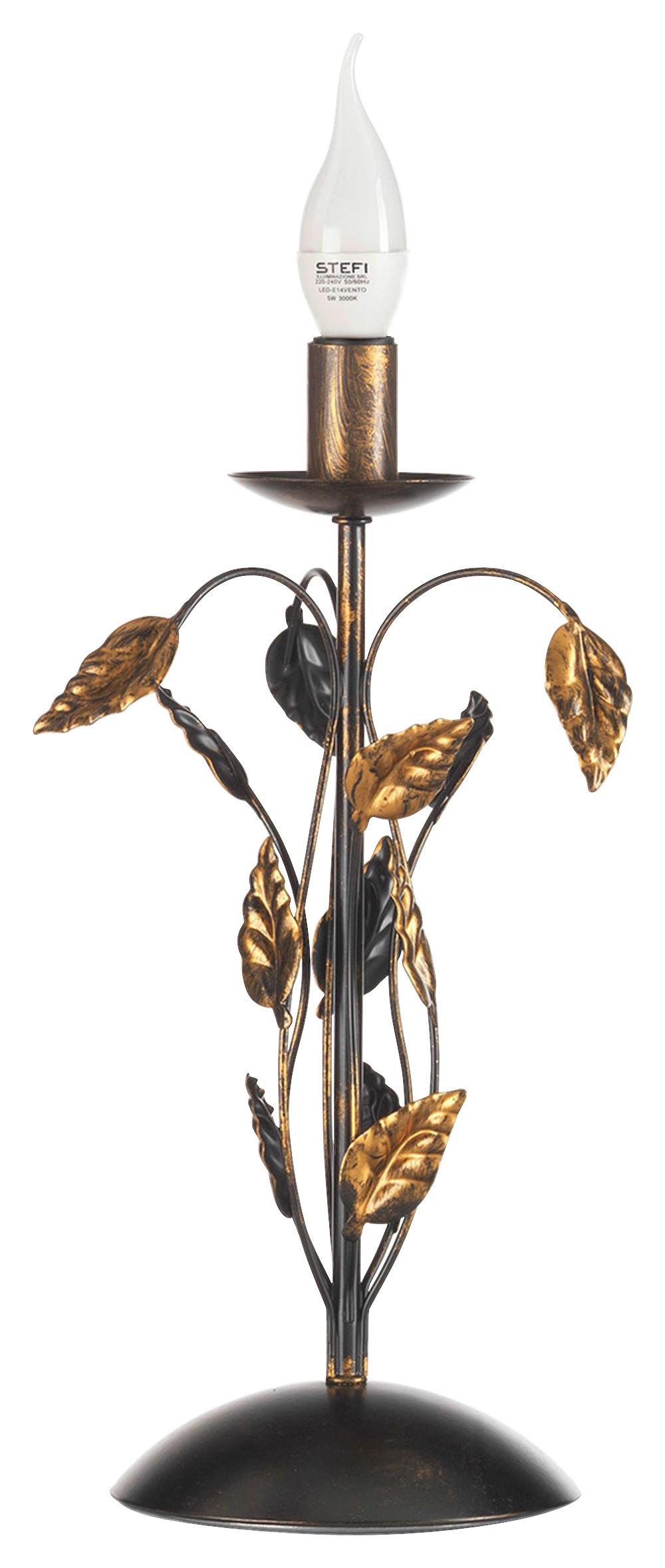 Tischleuchte Collana Bronzefarben L: 20 cm - Bronzefarben/Cappuccino, KONVENTIONELL, Kunststoff/Metall (20/20/40cm)