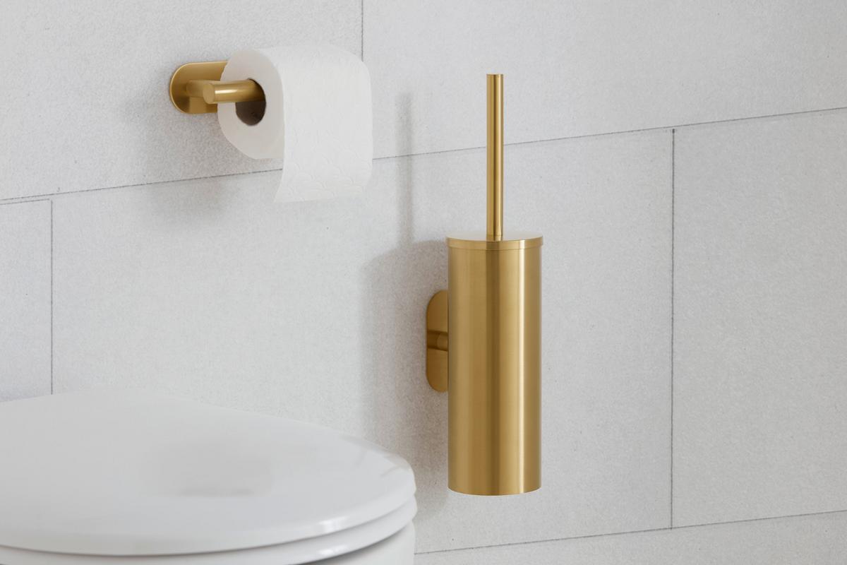 WC kefa so stojanom OREA GOLD -SB- - zlatá, Lifestyle, kov/plast (9/39,5/12,5cm) - Mömax