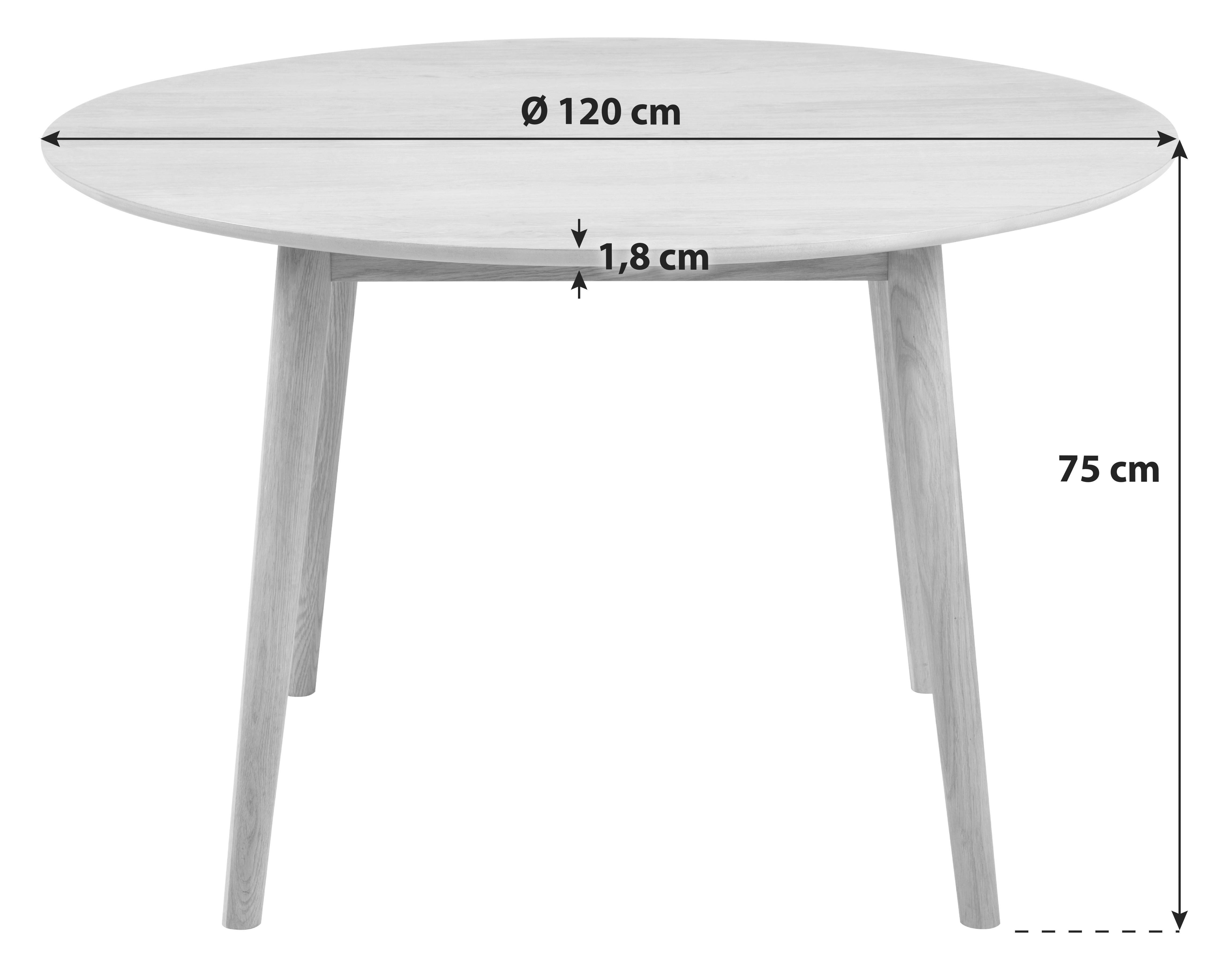 Esstisch Rund Nagano Ø 120 cm Eiche Dekor - Eichefarben, Design, Holz/Holzwerkstoff (120/120/75cm) - MID.YOU