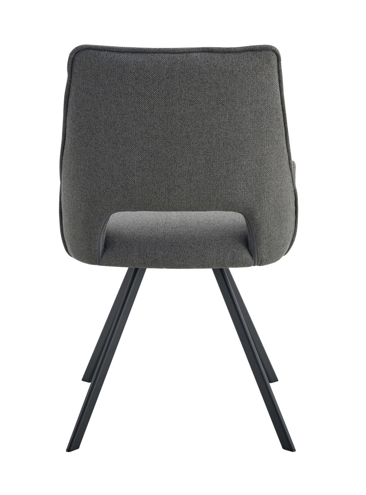 Stuhl-Set Helen Anthrazit B: 56 cm - Anthrazit/Schwarz, MODERN, Textil/Metall (56/91/63cm) - MID.YOU