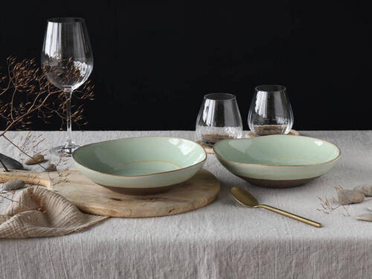 Schüsselset 19677 Bas. Bio Salbei, Pasta - Salbeigrün, Trend, Keramik - Creatable