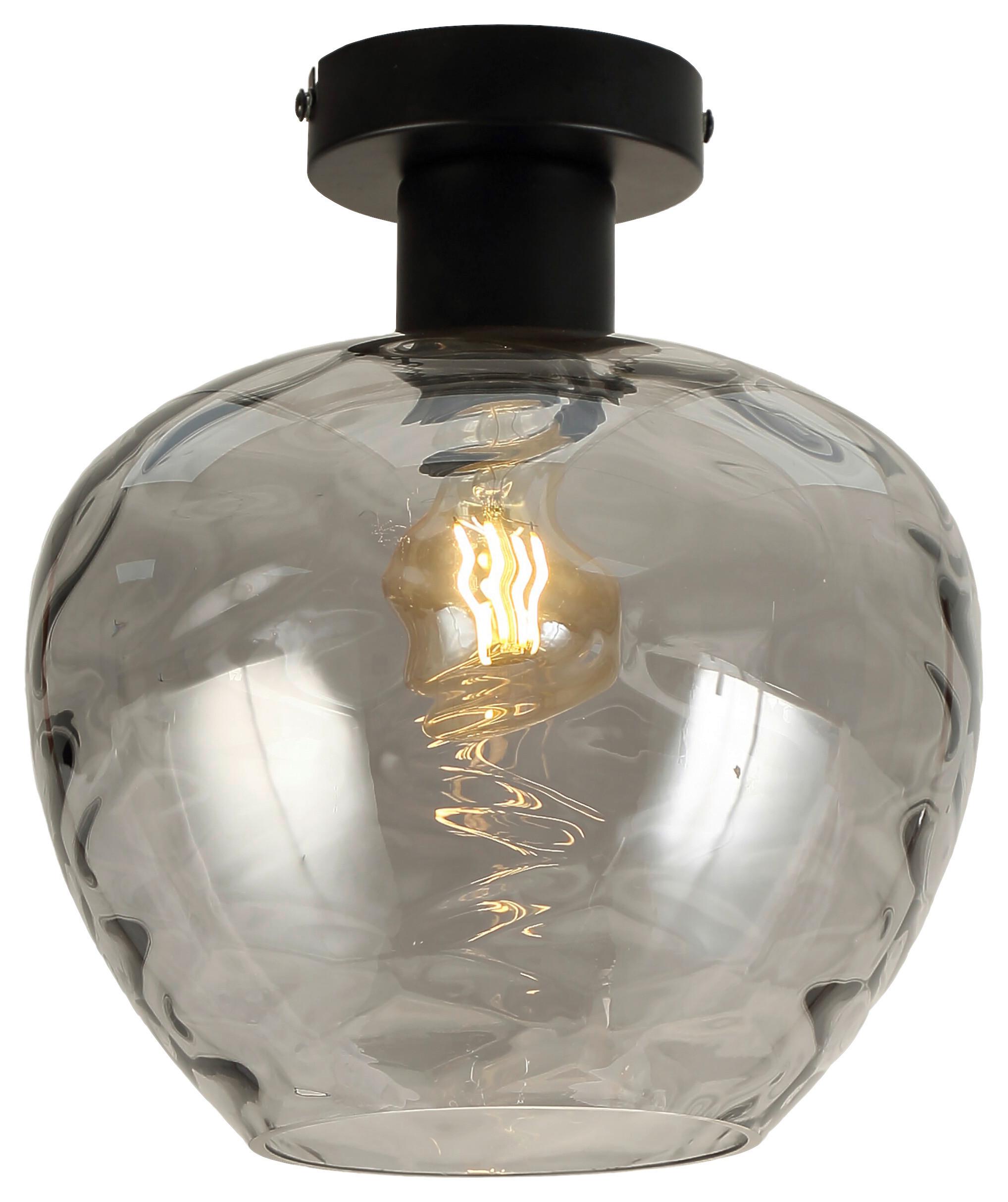 STROPNÍ SVÍTIDLO RUZ - černá, Moderní, kov/sklo (24/26.5cm) - Modern Living