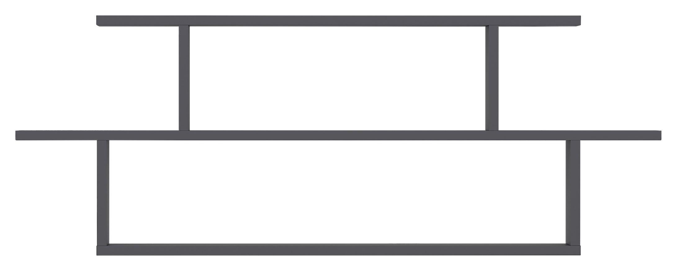 Wandregal Seneca - Anthrazit, Design, Holzwerkstoff (120/44,6/14,6cm) - MID.YOU