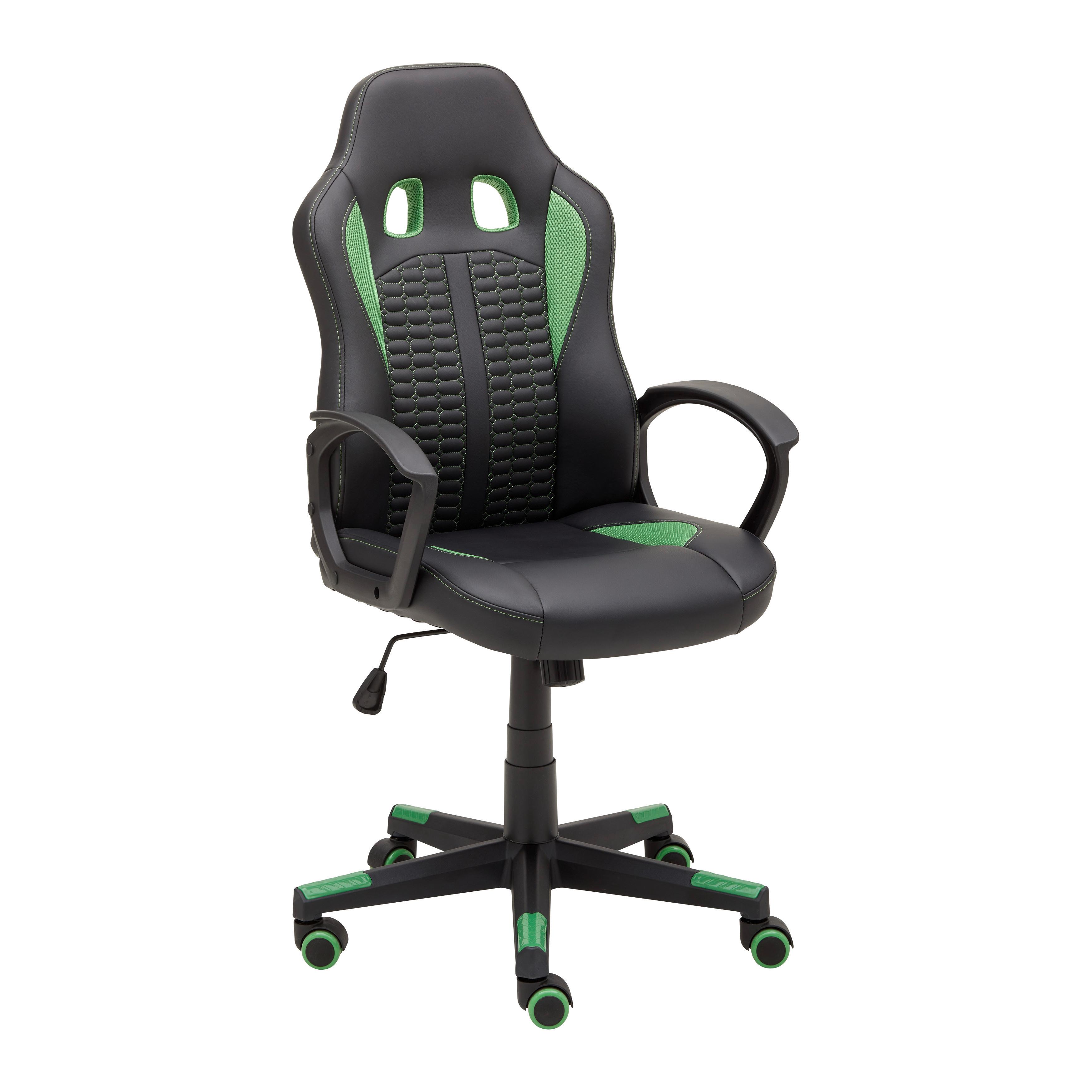 Kancelářská židle LIA -EXKLUSIV- - černá/zelená, Moderní, textil/plast (56/104-113/64cm) - Mömax