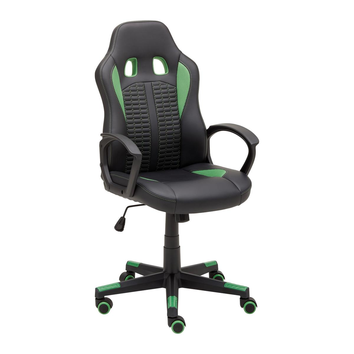 Kancelářská židle LIA -EXKLUSIV- - černá/zelená, Moderní, textil/plast (56/104-113/64cm) - Mömax