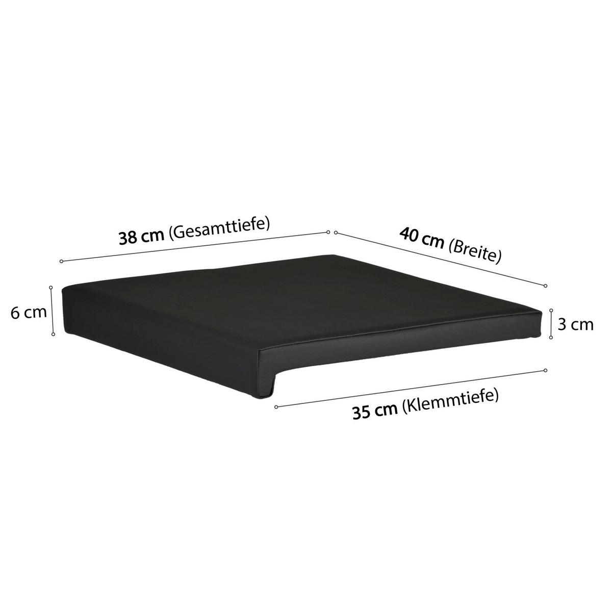Bankkissen Schwarz L: 40 cm - Basics (40/35/38/5/8cm)