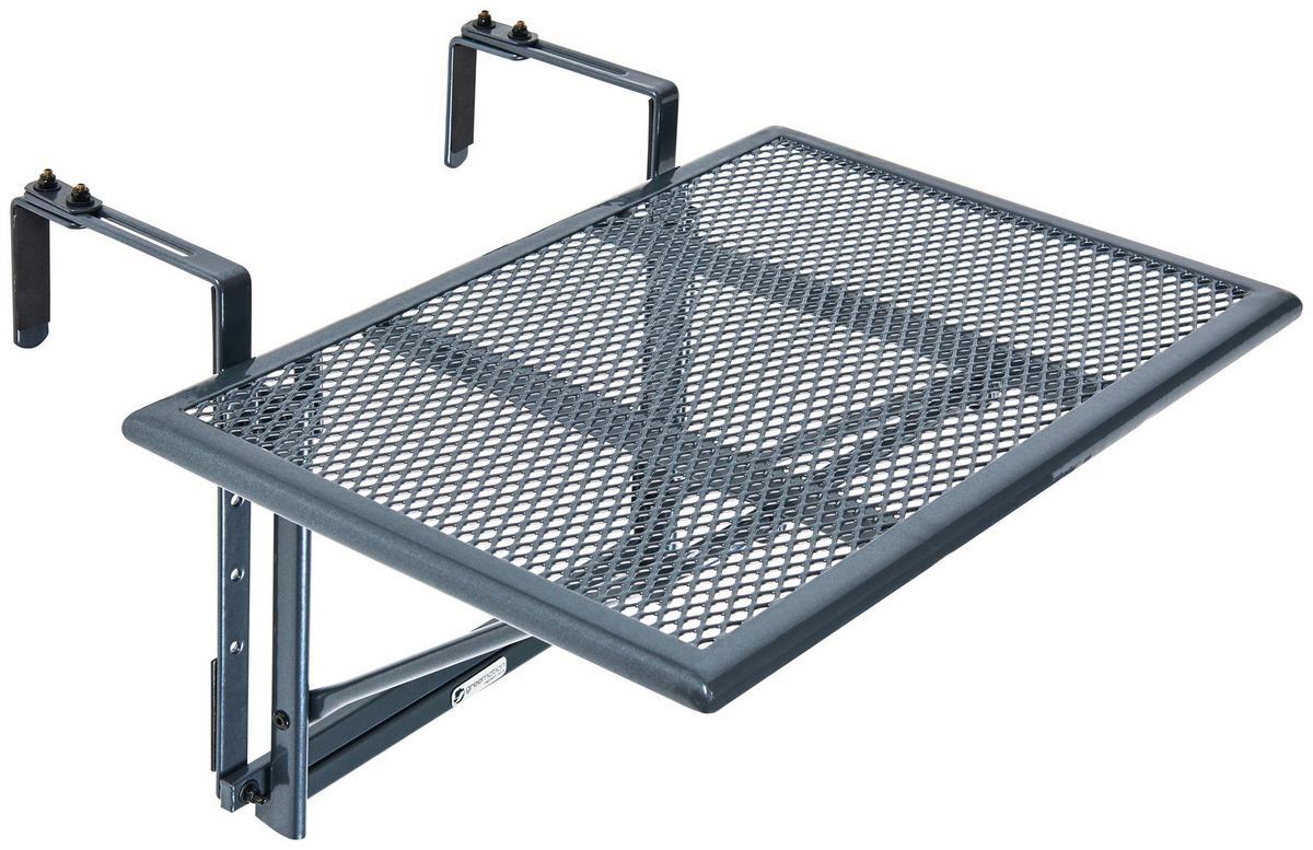 Balkonhängetisch Klappbar Toulouse Metall L: 60 Cm - Grau, MODERN, Metall (60/56/40cm) - Luca Bessoni