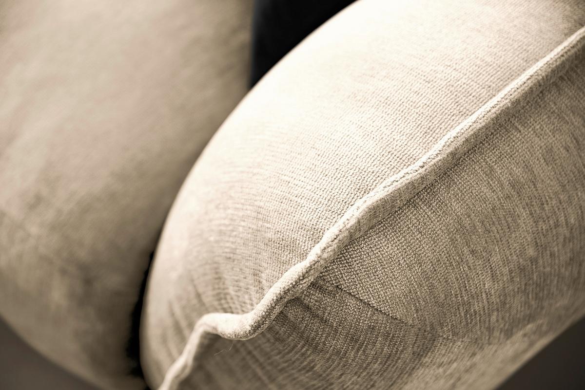 Ecksofa Fluffy, Creme S: 184x269 Cm - Creme/Schwarz, MODERN, Textil (184/269cm) - Trendmanufaktur