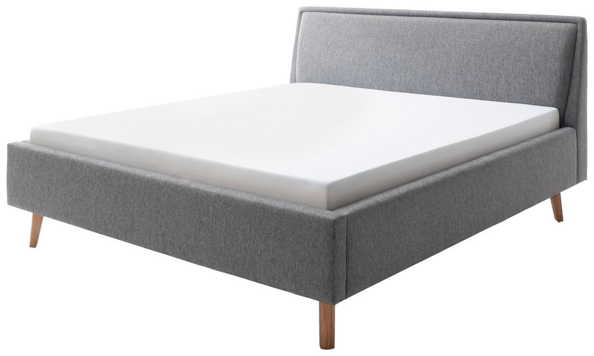Polsterbett mit Bettkasten 140x200 cm Frieda Grau - Eichefarben/Grau, MODERN, Holz/Textil (140/200cm) - Livetastic