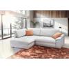 Ecksofa Casa Grande, Weiß Schenkel: 178x268 cm - Silberfarben/Orange, Design, Textil (178/268cm) - Livetastic