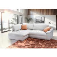 Ecksofa Casa Grande, Weiß Schenkel: 178x268 cm - Silberfarben/Orange, Design, Textil (178/268cm) - Livetastic