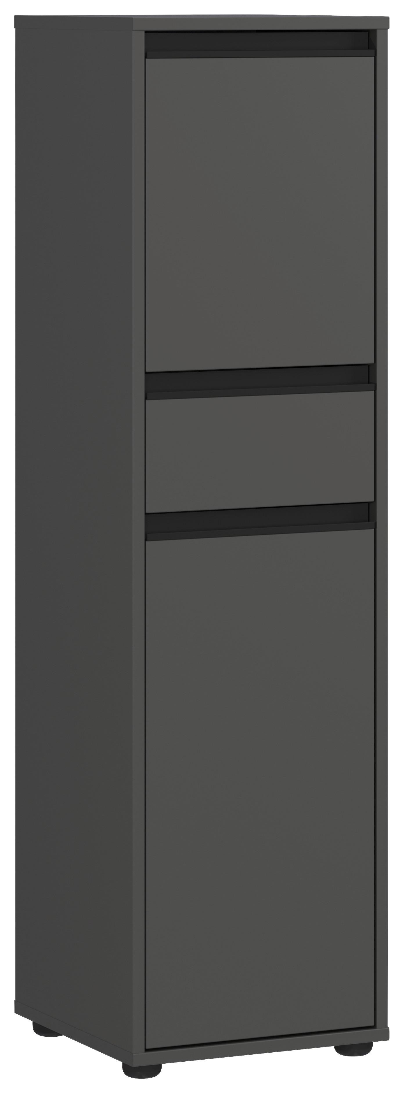Midischrank Gw-Lemont Graphitfarben - Schwarz/Graphitfarben, MODERN, Holzwerkstoff (33/121/34cm) - Germania