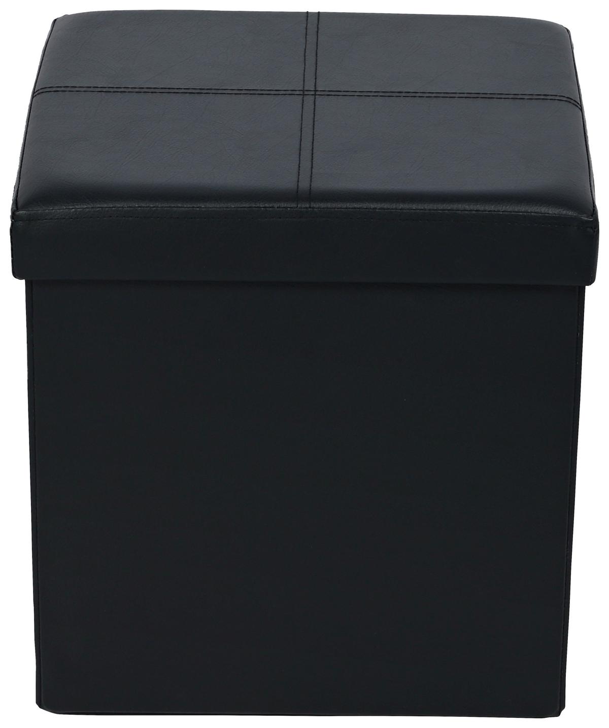 Sitzbox Oliver 1 - Schwarz, MODERN, Holzwerkstoff/Textil (38/38/38cm)