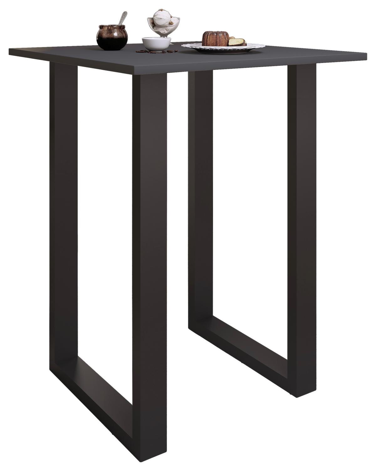 Bartisch Xona B 80x80 - Anthrazit/Silberfarben, KONVENTIONELL, Holzwerkstoff/Metall (80/80/102cm)