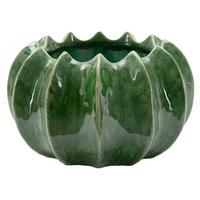 Vase Cactus Basket Grün B: 22 Cm - Grün, Basics, Keramik (22/13,5/22cm)