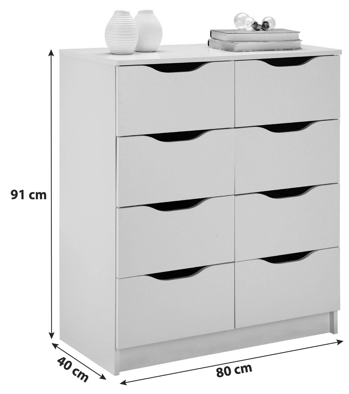 Komód Westphalen 80/91 Cm - fehér, Lifestyle, faalapú anyag (80/91/40cm) - MID.YOU