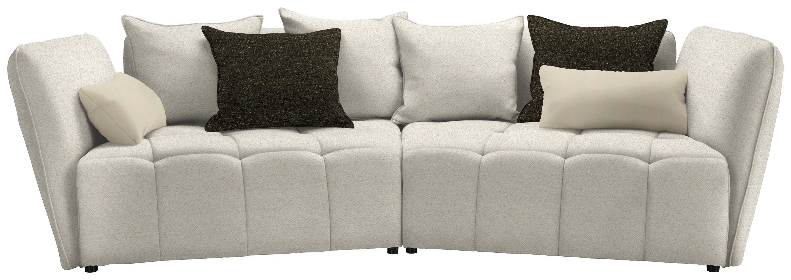 Boxspringová pohovka SOFI, béžová, tmavě zelená - černá/tmavě zelená, Moderní, textil (294/93/152cm) - Premium Living