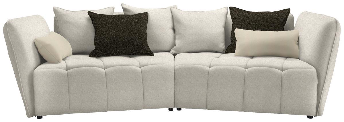 Boxspringová pohovka SOFI, béžová, tmavě zelená - černá/tmavě zelená, Moderní, textil (294/93/152cm) - Premium Living