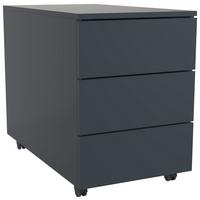 Rollcontainer Anthrazit Dalosa 39x55x70 cm - Anthrazit, MODERN, Holzwerkstoff/Kunststoff (39/55/70cm) - MID.YOU