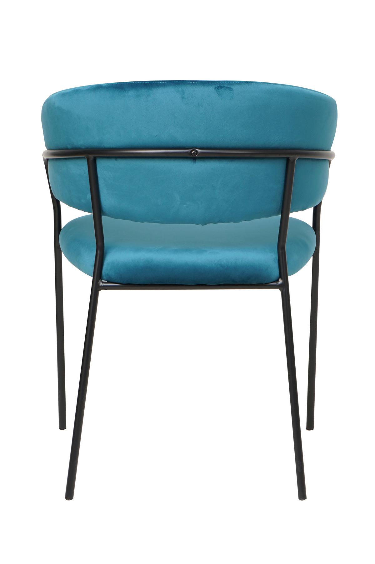 Armlehnstuhl Türkis B: 55 Cm - Türkis/Schwarz, MODERN, Textil/Metall (55/80/50cm) - Livetastic