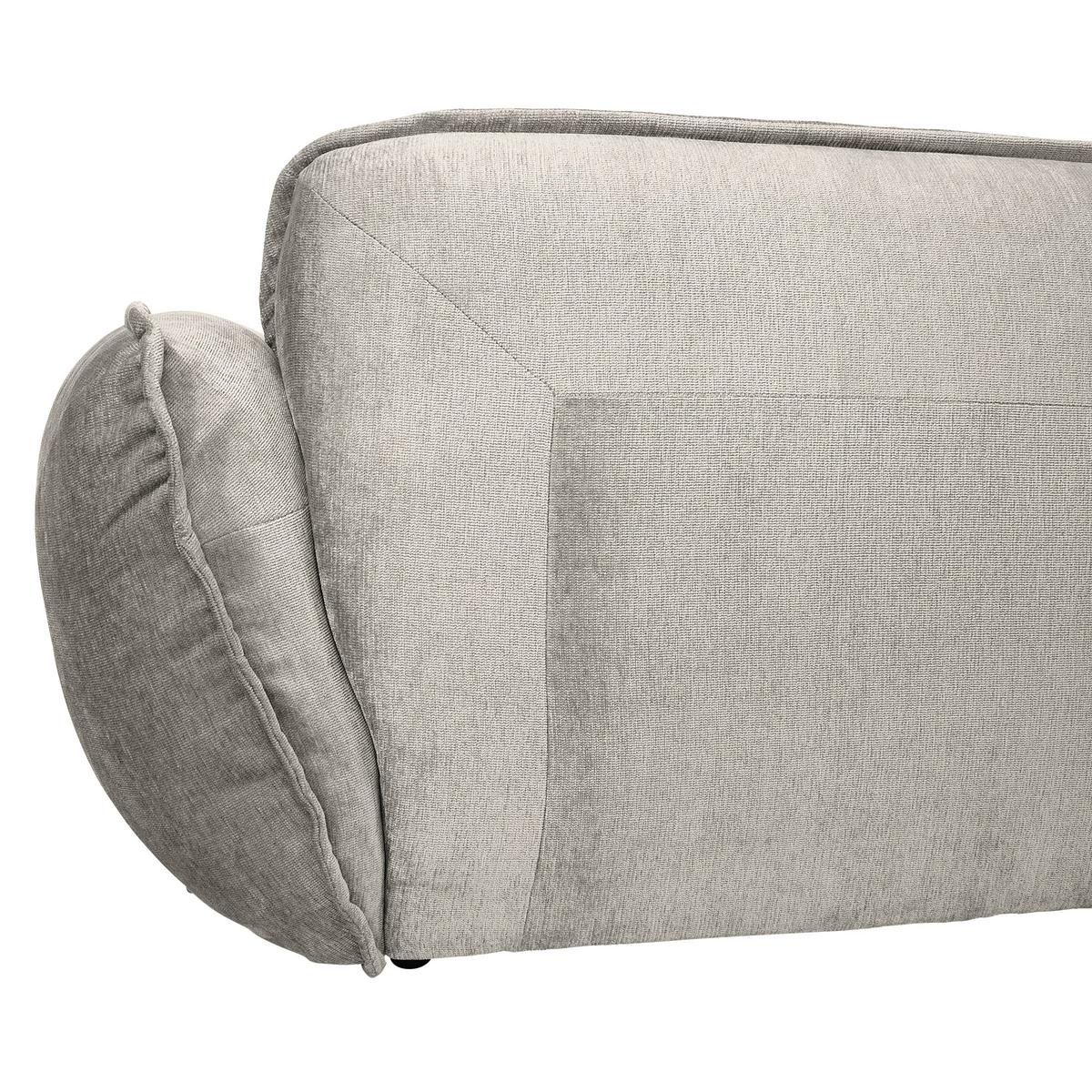 Bigsofa Fluffy, Silberfarben B: 285 Cm - Silberfarben/Schwarz, MODERN, Textil (285/87/184cm) - Trendmanufaktur