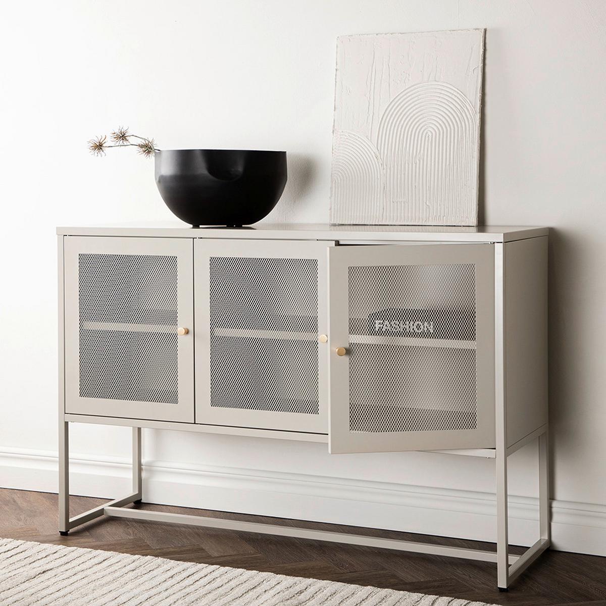 Sideboard Malla - Beige, Design, Metall (120/80/40cm) - Livetastic