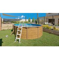 Pool-Set Steely De Luxe Wood 3-teilig, Laufruhige Pumpe - Hellbraun/Hellblau, Basics, Metall (515/390/120cm)