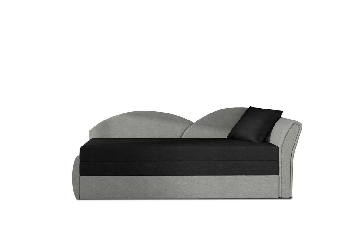 Récamiere Schwarz,hellgrau, S: 218x80 cm - Erlefarben/Hellgrau, Design, Textil (218/80cm) - MID.YOU