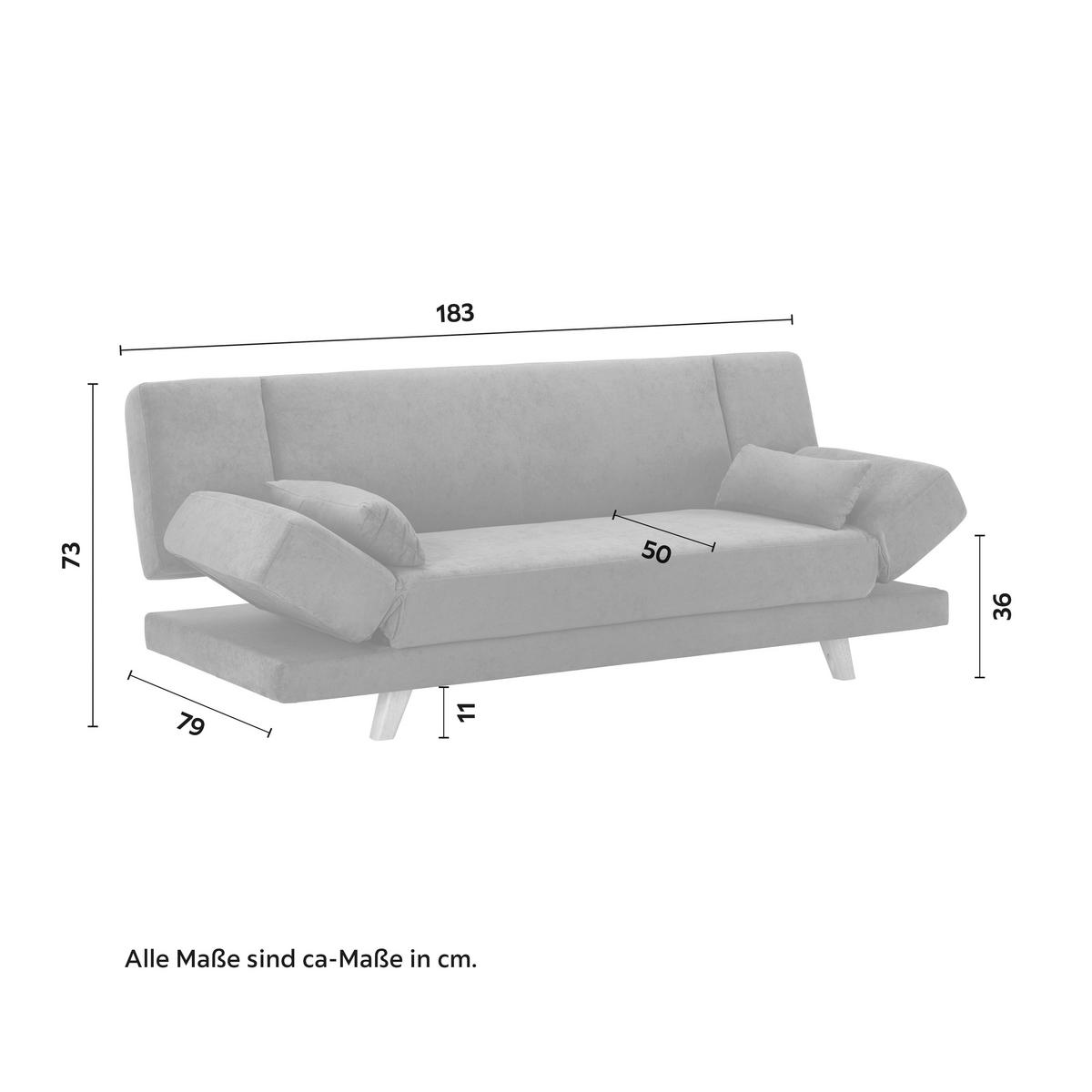 Pohovka FUNKY modrá - modrá/přírodní barvy, Moderní, dřevo/textil (183/73/79cm) - Bessagi Home