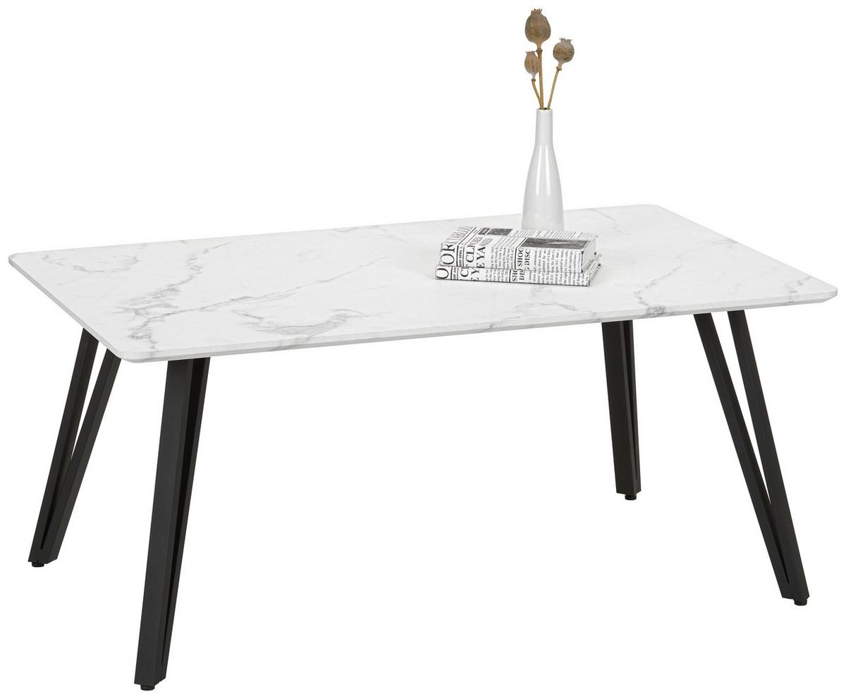 Konferenční stolek FLORENZ - bílá/černá, Moderní, kov/kompozitní dřevo (100/60/45cm) - Mömax