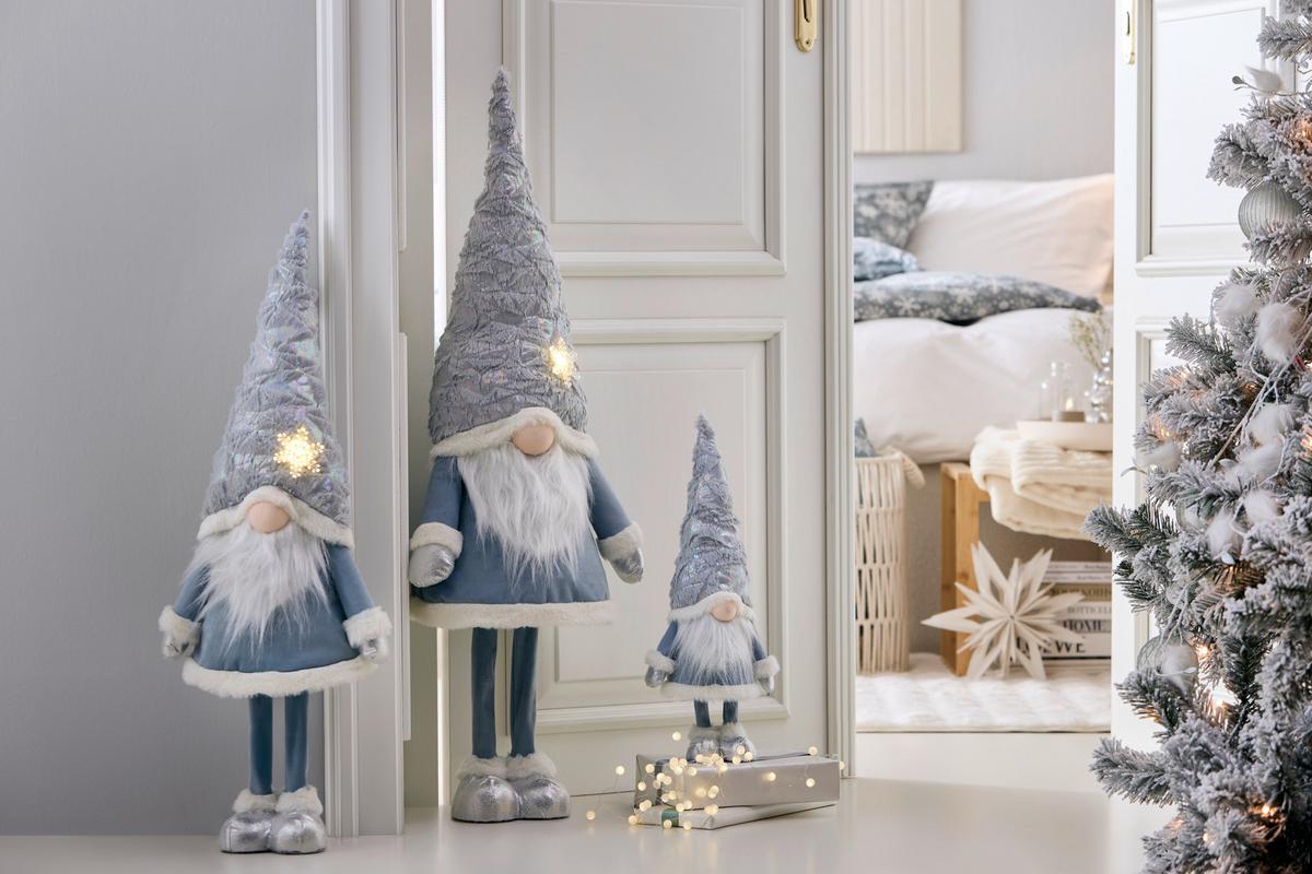 Skřítek LED/teplá bílá - bílá/světle modrá, Konvenční, kov/textil (37/100/27cm) - Mömax