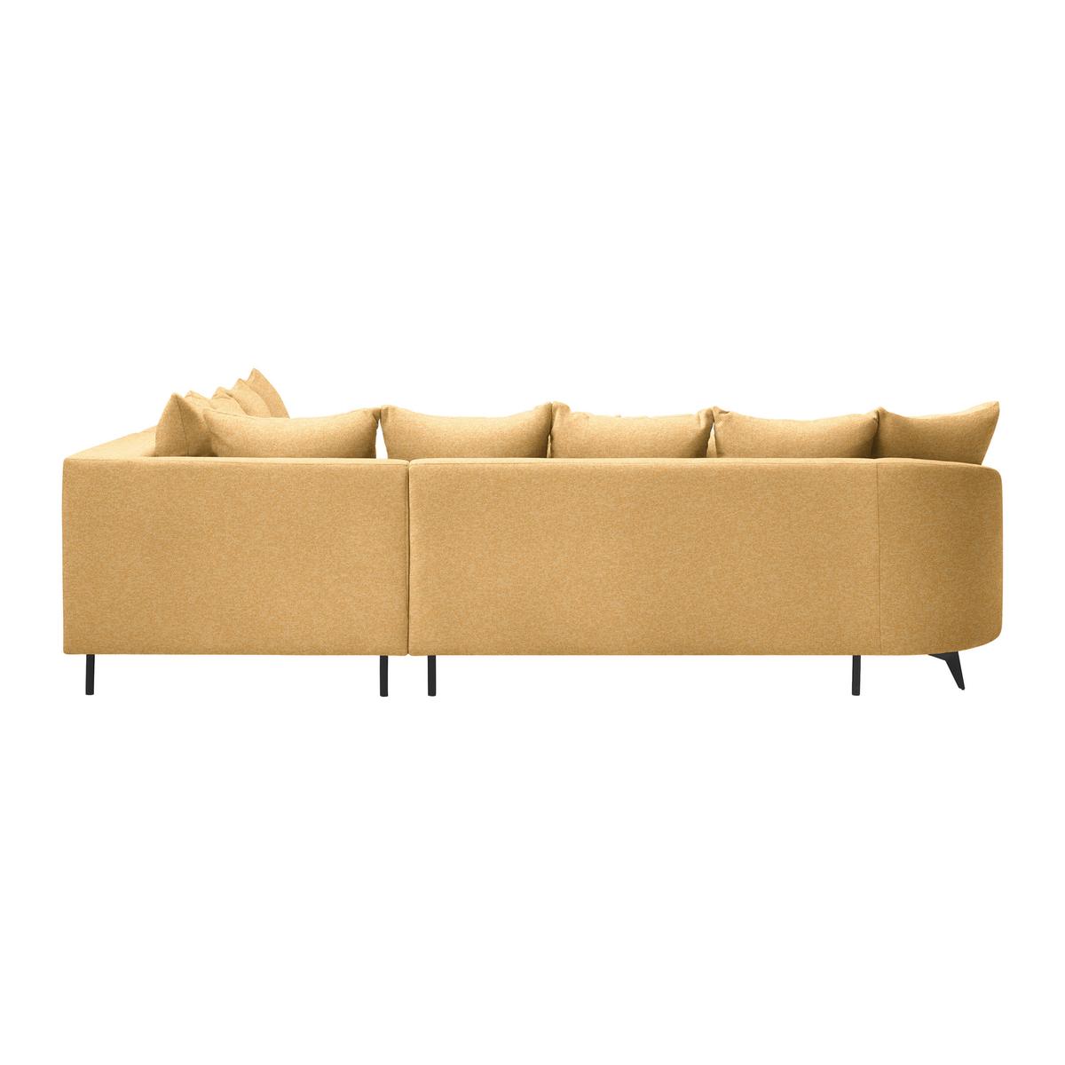 Rohová sedačka AXEL, pravá, hořčicově žlutá tkanina - černá/hořčicově žlutá, Moderní, kov/textil (291/250cm) - Mömax