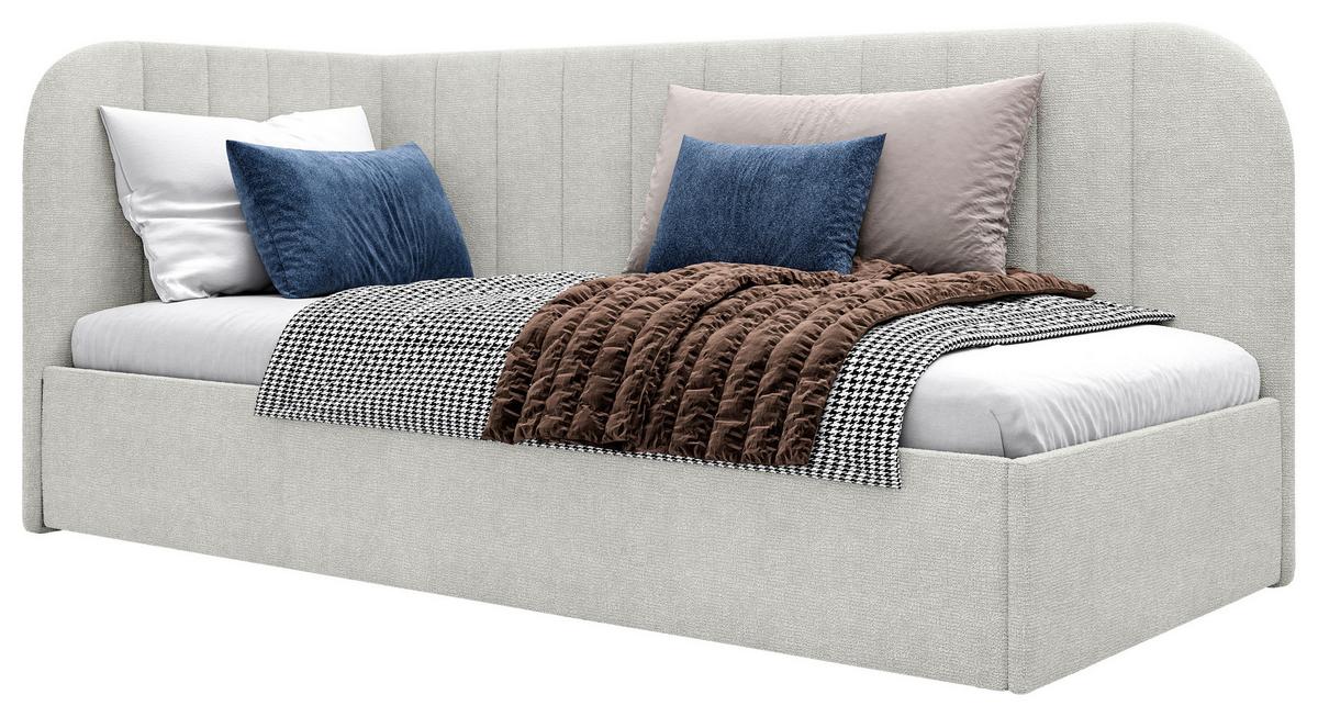 Polsterbett Millow Links Beige Lf: 90x200 Cm - Beige/Schwarz, MODERN, Holz/Holzwerkstoff (90/200cm) - MID.YOU