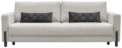 3-Sitzer-Sofa mit Schlaffunkt. Lilli mit Kissen Grau/Weiß - Schwarz/Weiß, Design, Textil (234/90/95cm) - Livetastic