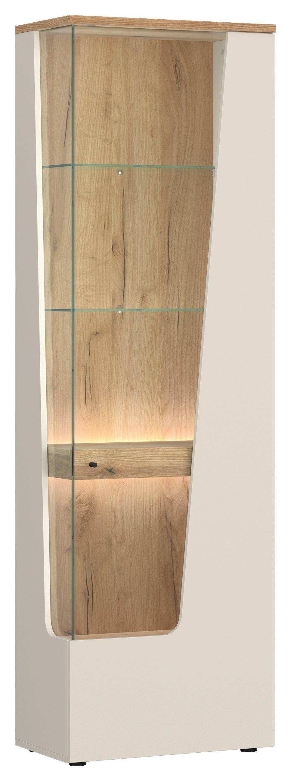 Vitrin Cut Out - kasmír/tölgyfa, Modern, faalapú anyag/Üveg (60/198/40cm)
