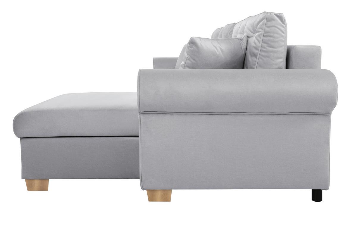 Ecksofa Arles Hellgrau 20 S: 266x161 Cm - Buchefarben/Hellgrau, Design, Textil (266/161cm) - MID.YOU