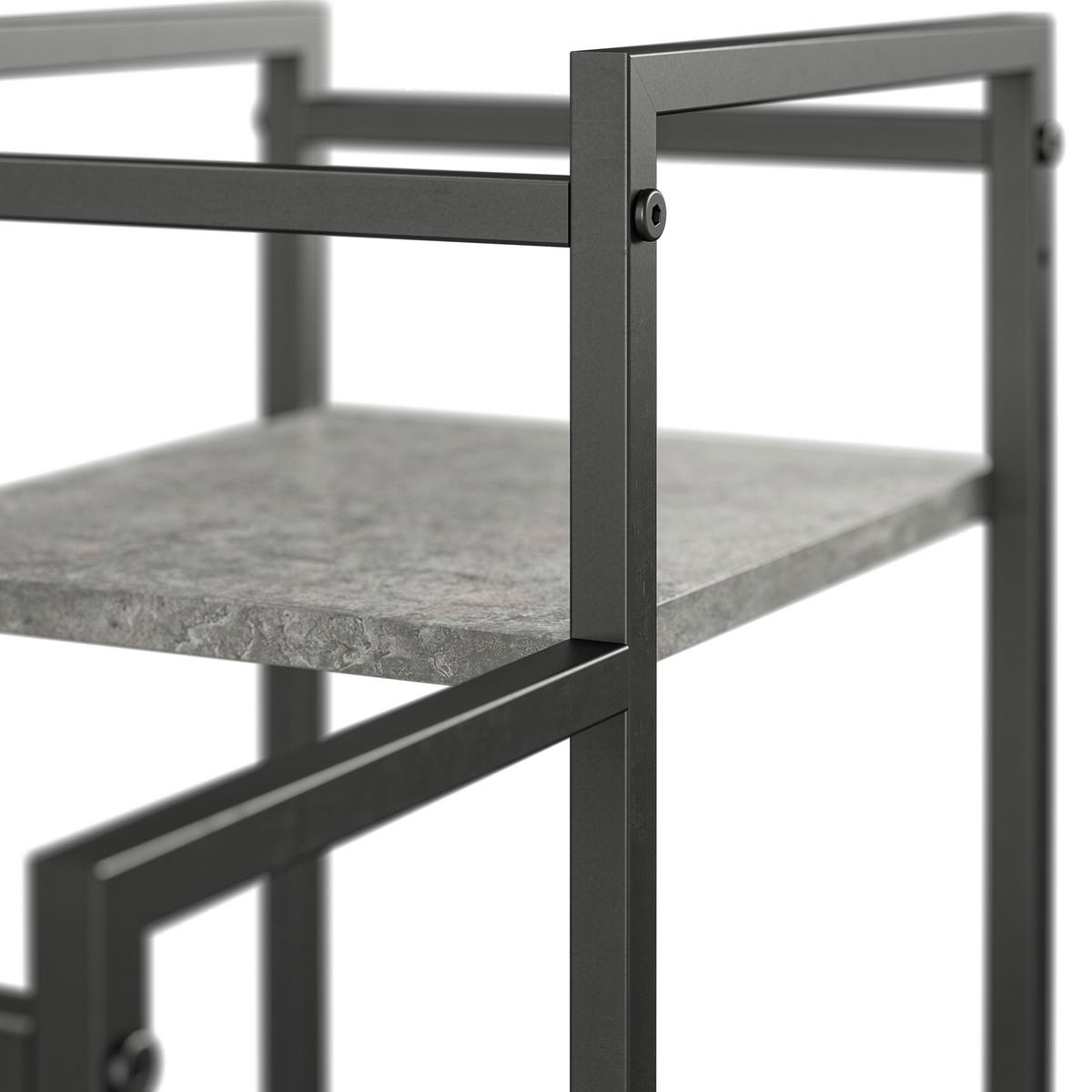 Blumenständer Weston Grau, Schwarz B: 58cm - Schwarz/Grau, Design, Holzwerkstoff/Metall (58/58/23cm) - MID.YOU