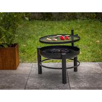 Feuerschale Ø 78 cm inkl. Grillrost - Schwarz, LIFESTYLE, Metall (66,5/69/78cm)