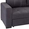 Ecksofa mit Schlaffunktion + Bettkasten Mediolan Dunkelgrau - Dunkelgrau/Schwarz, Design, Textil (240/160cm) - Ondega
