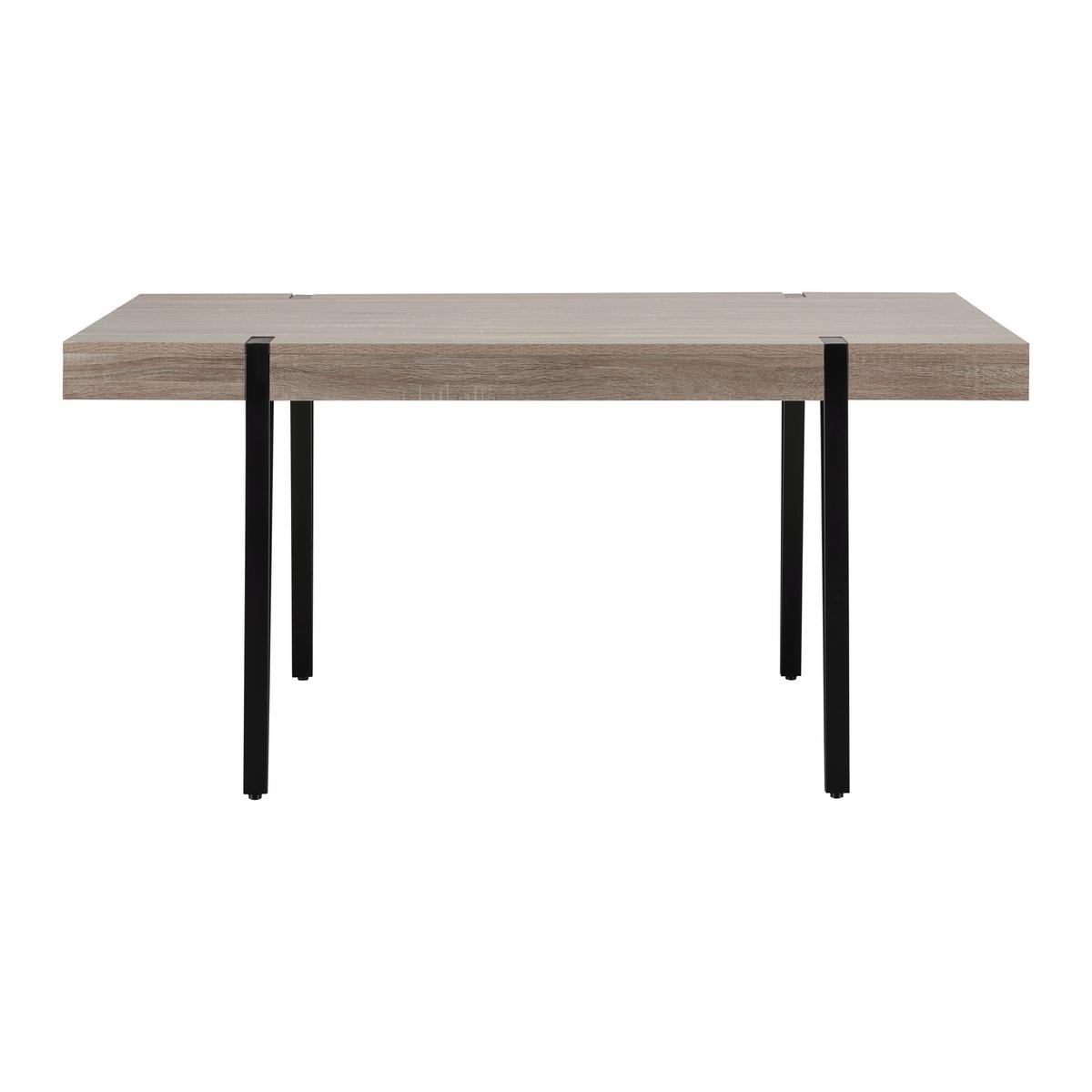 Jídelní stůl ELIN 160x90 cm - černá/barvy dubu, Moderní, kov/kompozitní dřevo (160/90/76cm) - Bessagi Home
