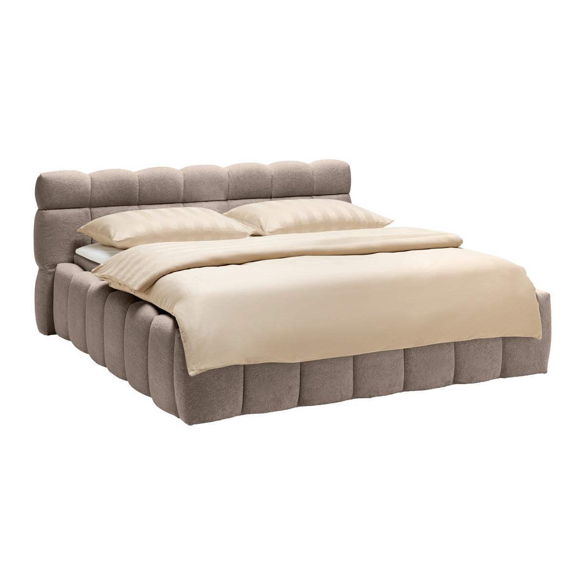 Čalouněná postel MONTE 200x200, hnědá - černá/hnědá, Konvenční, textil/plast (200/200cm) - Based