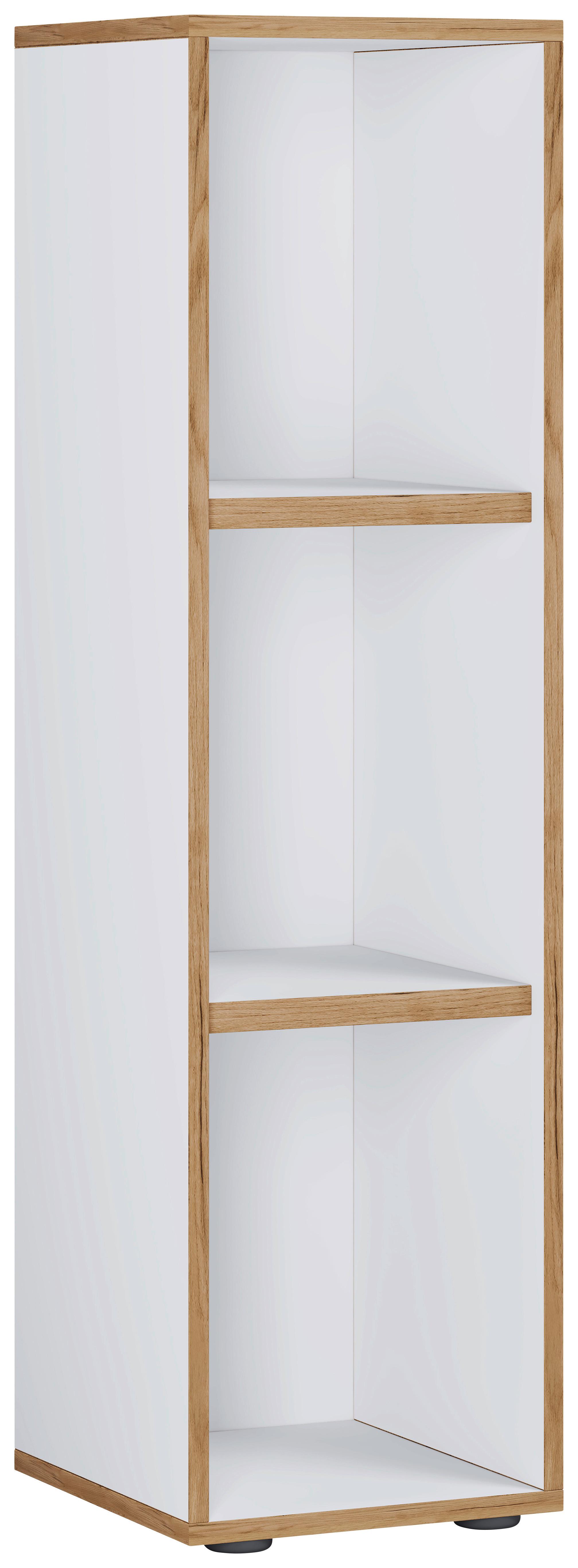 Regal Salia Weiß, Honigeiche B: 30 Cm - Honigeiche/Schwarz, Design, Holzwerkstoff (30/110/33cm) - MID.YOU